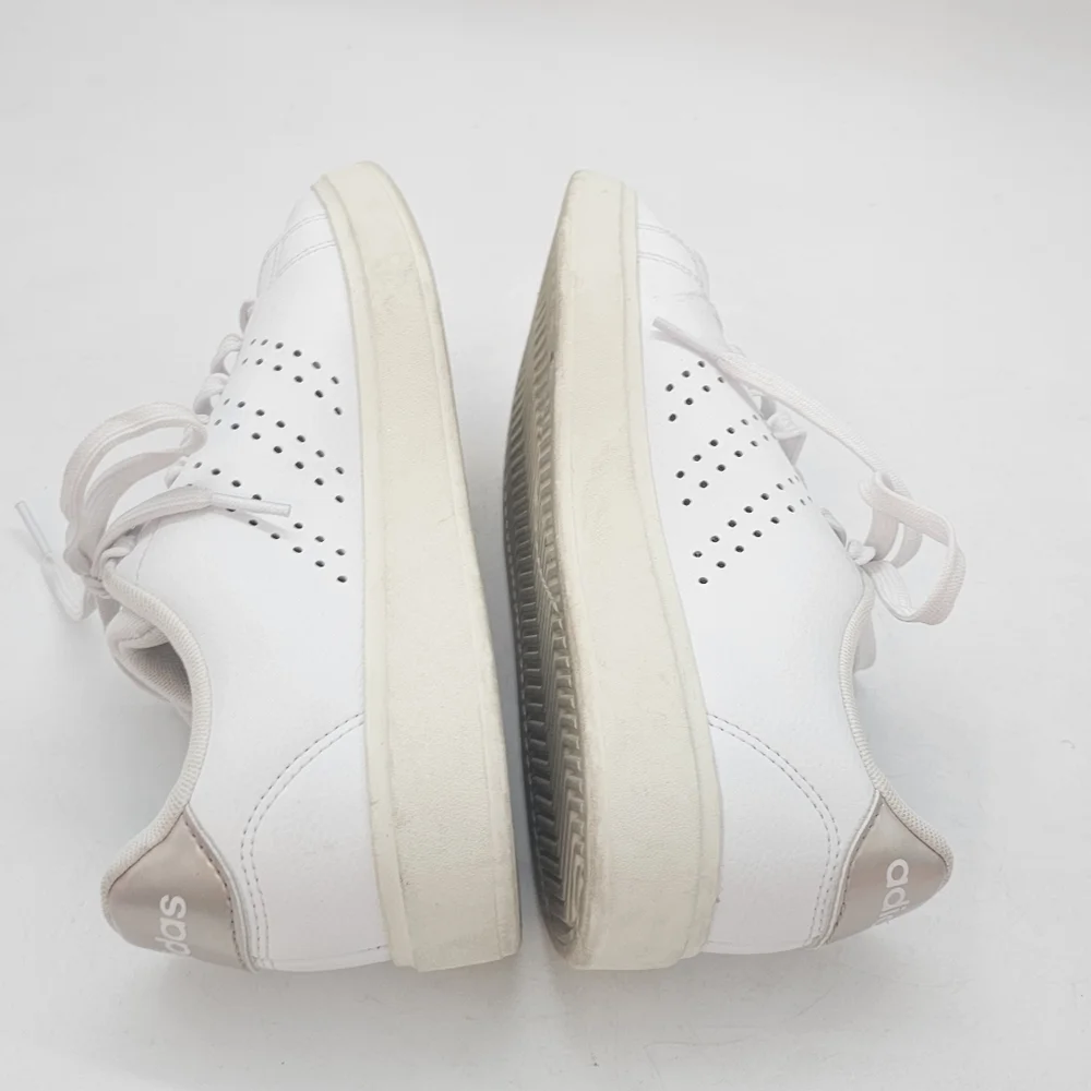 Adidas Advantage 2.0 White Metallic Heel Sneakers Women’s 6 Classic Casual Stree